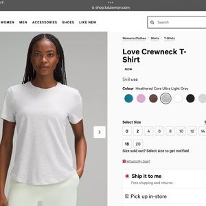 Lululemon Love Crewneck T-Shirt (size 10)